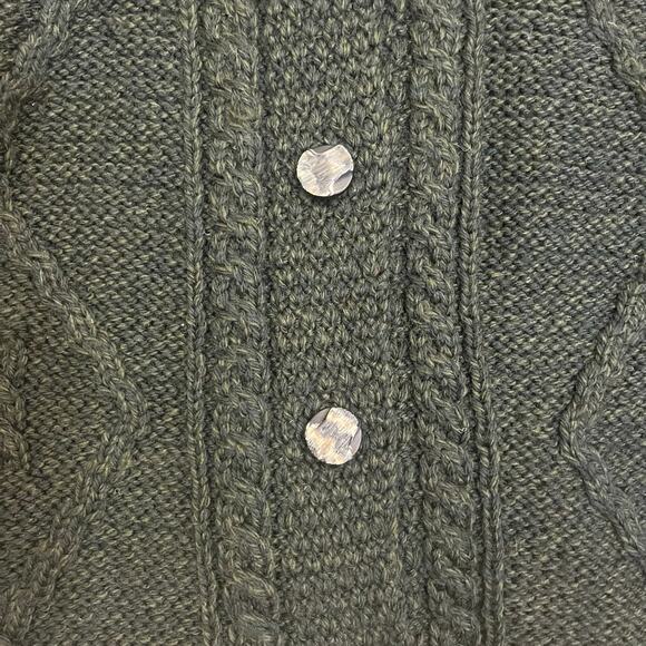 NWT Carraig Donn Irish Wool Knit Cardigan Sweater Green Medium - Picture 9 of 9
